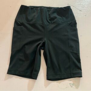 Women’s 9” Biker Shorts Solid Black with Pockets As Revival Size Large